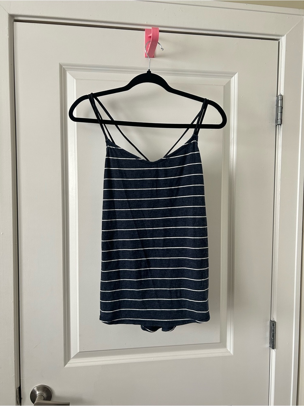 lululemon athletica Navy Blue & White Striped Tank Top